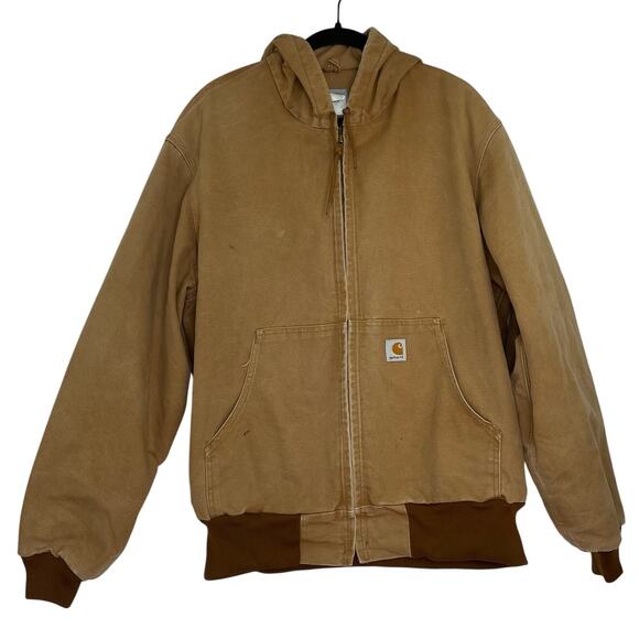 Carhartt J131 Thermal Lined Canvas Full Zip Hooded Jacket Men's size XL - Picture 1 of 16